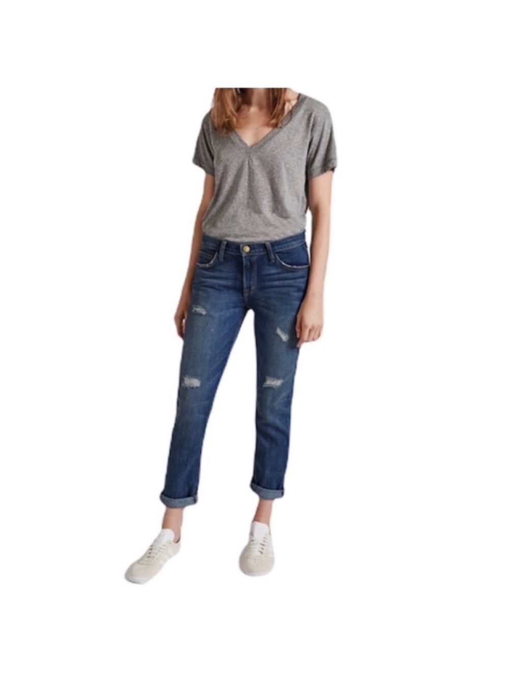 Current/Elliott The Fling Beacon Destroy medium Wash denim jean cotton size 27